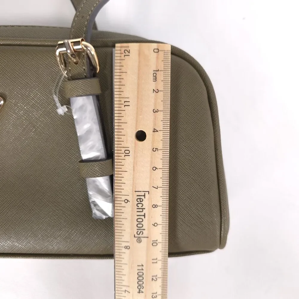 GUESS Womens New Zita Satchel Double Handle Shoulder Bag Olive Green SA731909